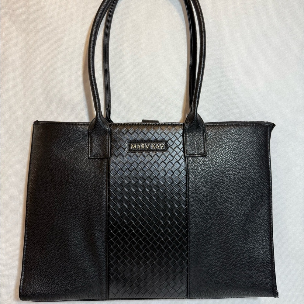 NEW MARY KAY CONSULTANT BAG MAKEUP LARGE QUILTED BLACK ORGANIZER TOTE